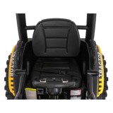 JOKO Elektrický Traktor s predným nakladačom a vlečkou D68, 2x200W 24V, kožené sedadlo, celková dĺžka 233cm, žltý