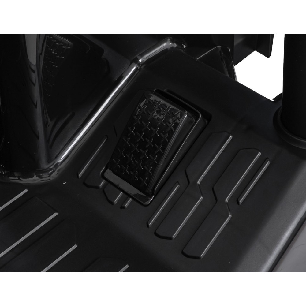 JOKO Elektrický Traktor s predným nakladačom a vlečkou D68, 2x200W 24V, kožené sedadlo, celková dĺžka 233cm, žltý