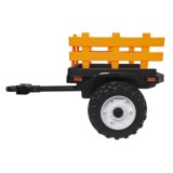 JOKO Elektrický Traktor s predným nakladačom a vlečkou D68, 2x200W 24V, kožené sedadlo, celková dĺžka 233cm, modrý