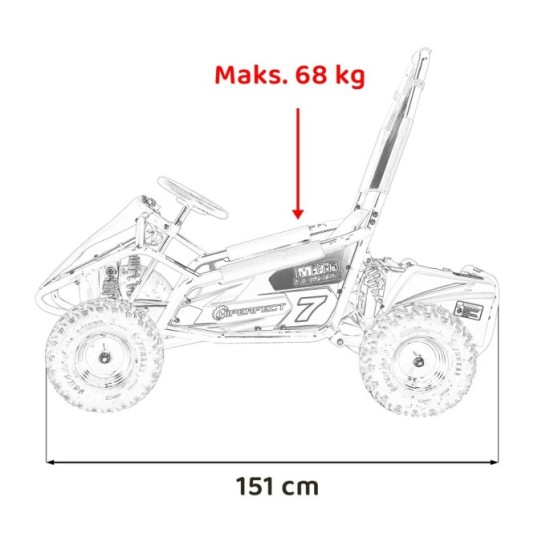 Joko, Elektrická bugina MUD MONSTER 1000W, rýchlosť 30km/h, nosnosť 68kg, oranžová