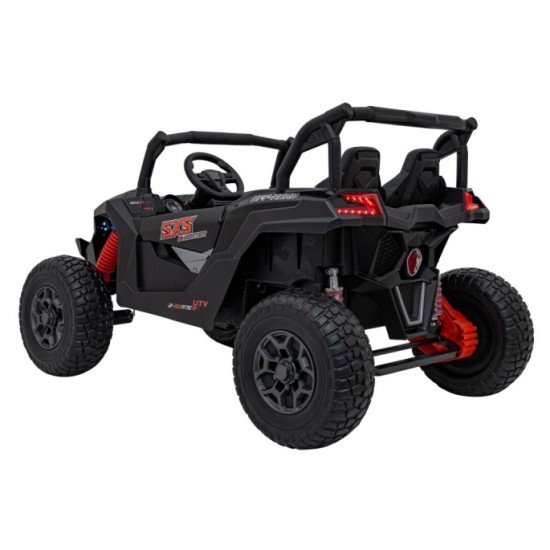 JOKO Elektrické autíčko BUGGY UTV X3 Off-Road 24V 4x200W, Dvojmiestne kožené sedadlo, nosnosť 90kg, penové kolesá, čierne