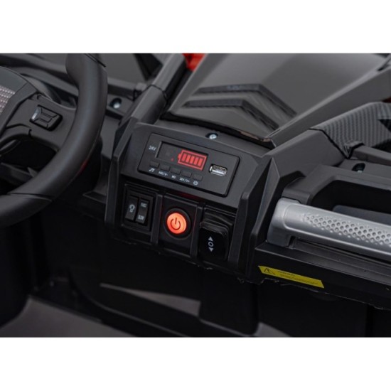 JOKO Elektrické autíčko BUGGY UTV X3 Off-Road 24V 4x200W, Dvojmiestne kožené sedadlo, nosnosť 90kg, penové kolesá, čierne