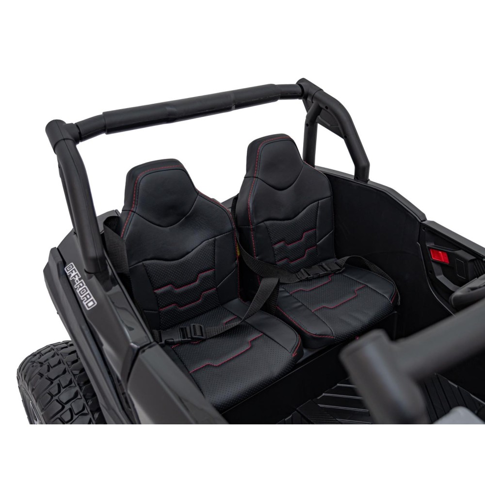 JOKO Elektrické autíčko BUGGY UTV X3 Off-Road 24V 4x200W, Dvojmiestne kožené sedadlo, nosnosť 90kg, penové kolesá, čierne