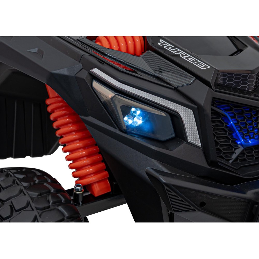 JOKO Elektrické autíčko BUGGY UTV X3 Off-Road 24V 4x200W, Dvojmiestne kožené sedadlo, nosnosť 90kg, penové kolesá, čierne