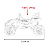 JOKO Elektrické autíčko BUGGY UTV X3 Off-Road 24V 4x200W, Dvojmiestne kožené sedadlo, nosnosť 90kg, penové kolesá, čierne
