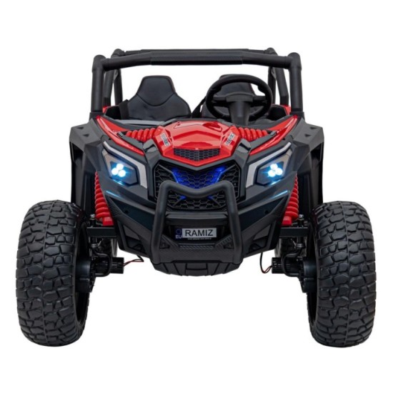 JOKO Elektrické autíčko BUGGY UTV X3 Off-Road 24V 4x200W, Dvojmiestne kožené sedadlo, nosnosť 90kg, penové kolesá, červené