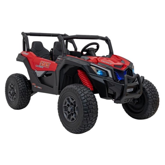 JOKO Elektrické autíčko BUGGY UTV X3 Off-Road 24V 4x200W, Dvojmiestne kožené sedadlo, nosnosť 90kg, penové kolesá, červené