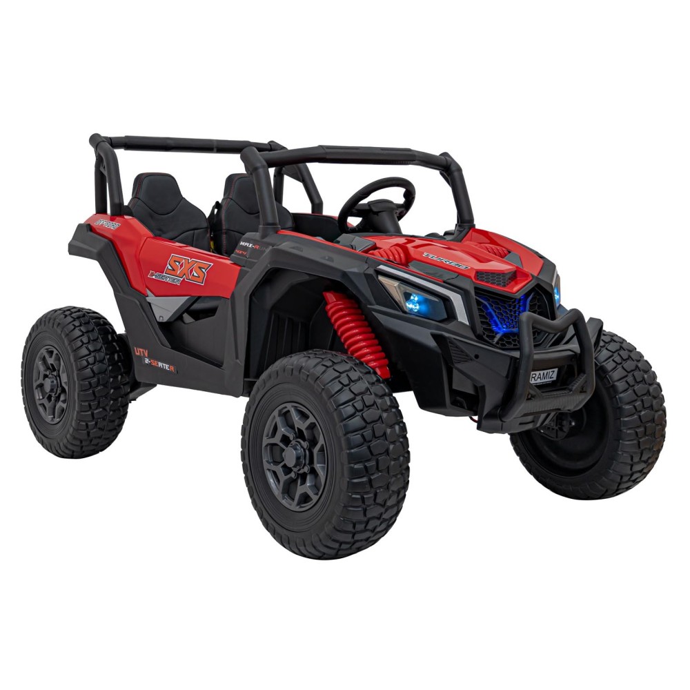 JOKO Elektrické autíčko BUGGY UTV X3 Off-Road 24V 4x200W, Dvojmiestne kožené sedadlo, nosnosť 90kg, penové kolesá, červené