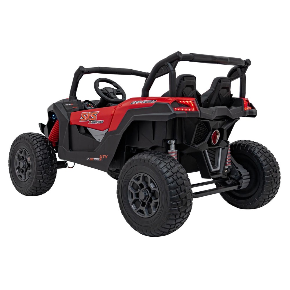 JOKO Elektrické autíčko BUGGY UTV X3 Off-Road 24V 4x200W, Dvojmiestne kožené sedadlo, nosnosť 90kg, penové kolesá, červené
