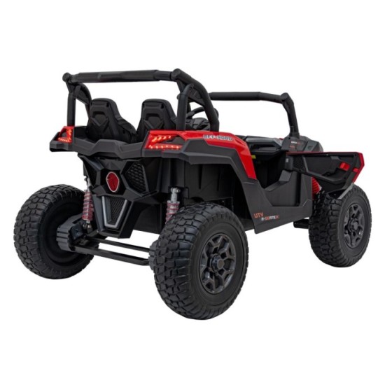 JOKO Elektrické autíčko BUGGY UTV X3 Off-Road 24V 4x200W, Dvojmiestne kožené sedadlo, nosnosť 90kg, penové kolesá, červené
