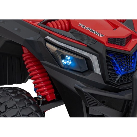 JOKO Elektrické autíčko BUGGY UTV X3 Off-Road 24V 4x200W, Dvojmiestne kožené sedadlo, nosnosť 90kg, penové kolesá, červené