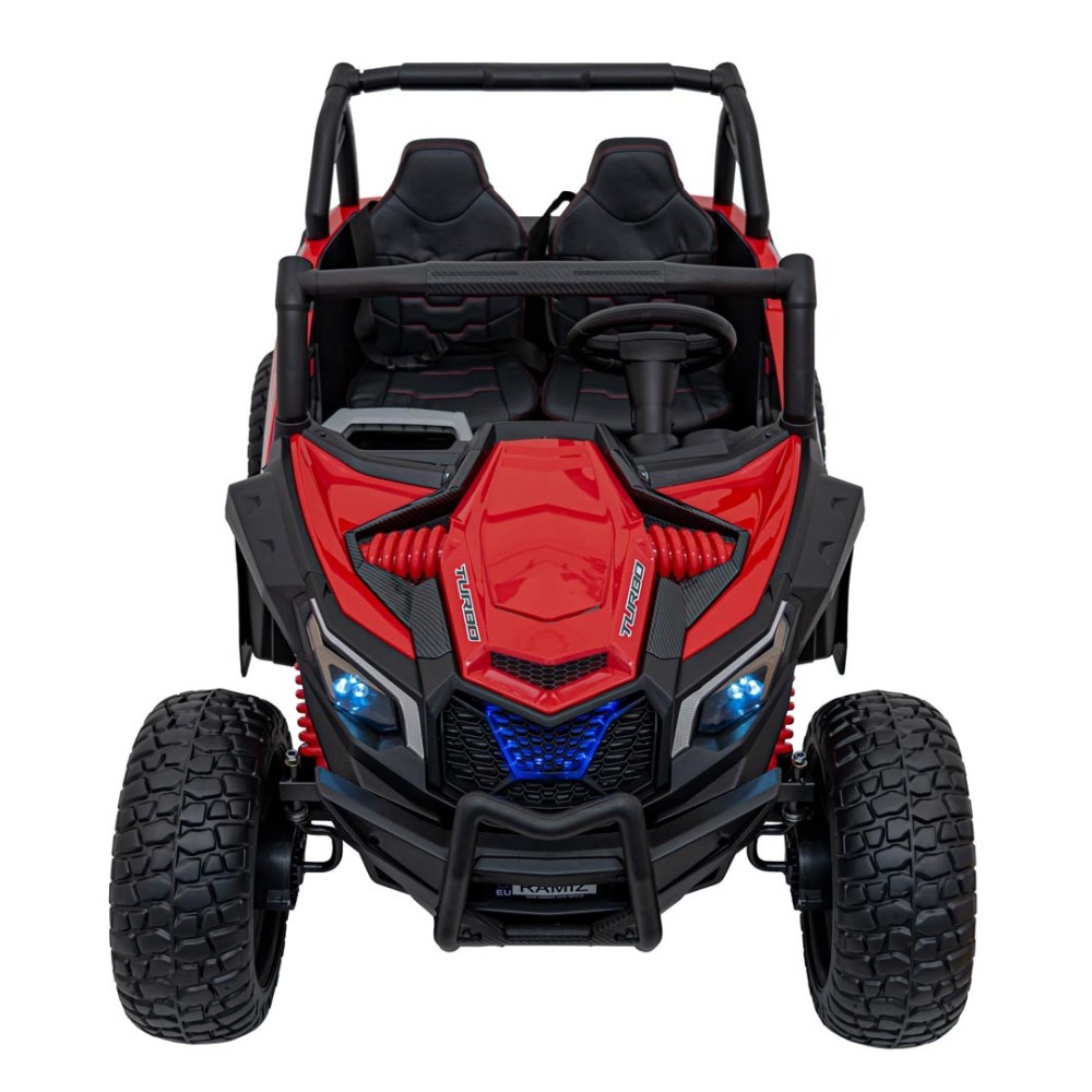 JOKO Elektrické autíčko BUGGY UTV X3 Off-Road 24V 4x200W, Dvojmiestne kožené sedadlo, nosnosť 90kg, penové kolesá, červené