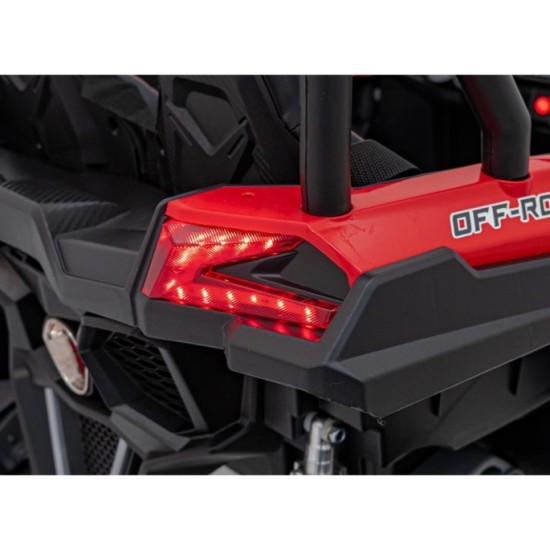 JOKO Elektrické autíčko BUGGY UTV X3 Off-Road 24V 4x200W, Dvojmiestne kožené sedadlo, nosnosť 90kg, penové kolesá, červené