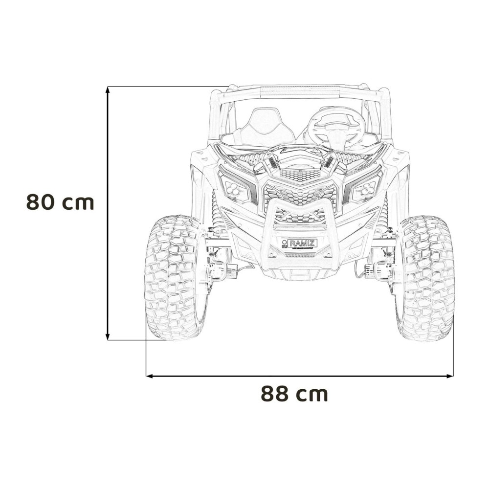 JOKO Elektrické autíčko BUGGY UTV X3 Off-Road 24V 4x200W, Dvojmiestne kožené sedadlo, nosnosť 90kg, penové kolesá, červené