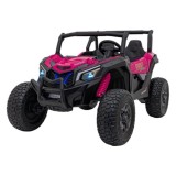 JOKO Elektrické autíčko BUGGY UTV X3 Off-Road 24V 4x200W, Dvojmiestne kožené sedadlo, nosnosť 90kg, penové kolesá, ružové