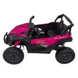 JOKO Elektrické autíčko BUGGY UTV X3 Off-Road 24V 4x200W, Dvojmiestne kožené sedadlo, nosnosť 90kg, penové kolesá, ružové