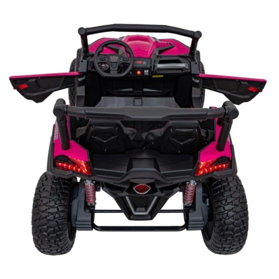 JOKO Elektrické autíčko BUGGY UTV X3 Off-Road 24V 4x200W, Dvojmiestne kožené sedadlo, nosnosť 90kg, penové kolesá, ružové