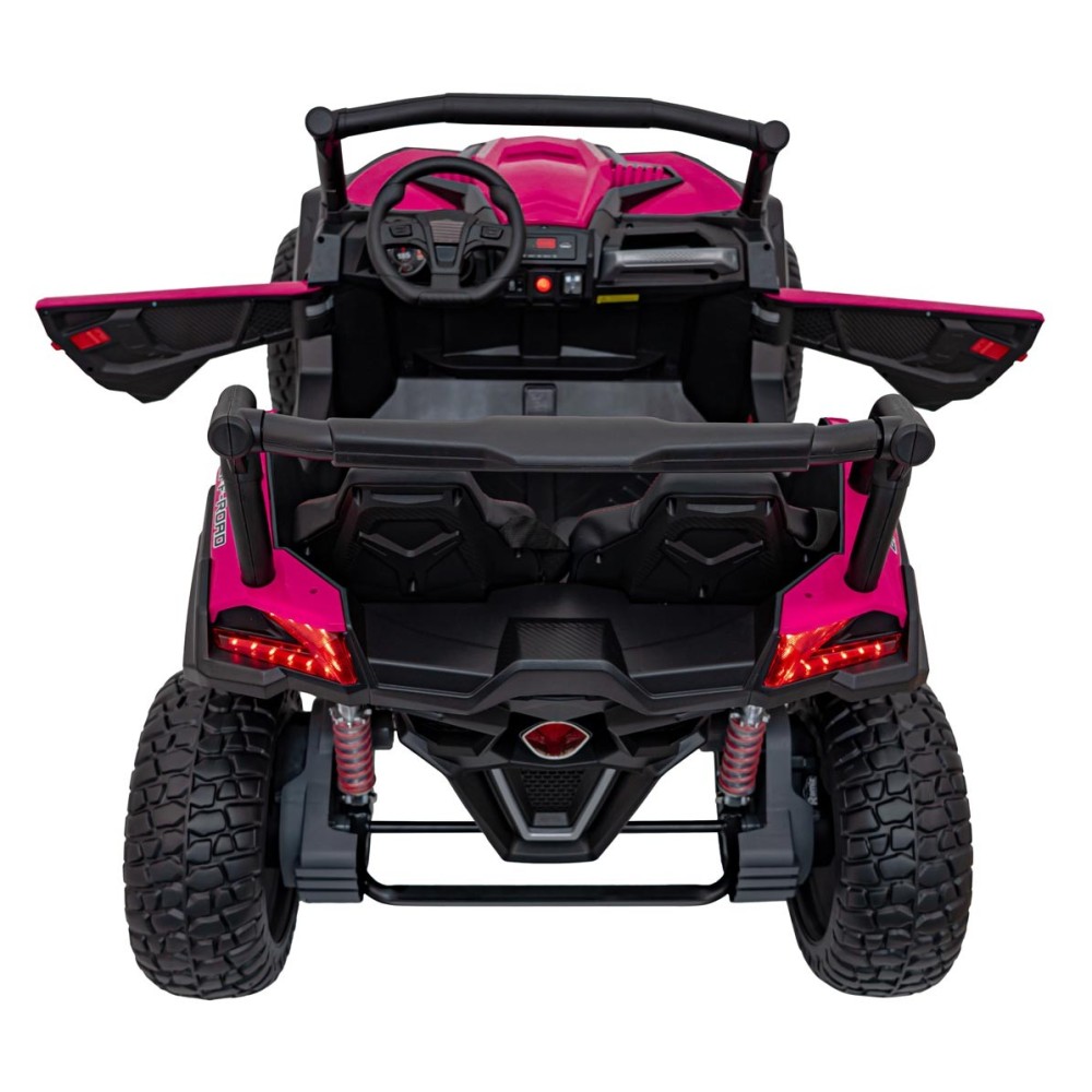 JOKO Elektrické autíčko BUGGY UTV X3 Off-Road 24V 4x200W, Dvojmiestne kožené sedadlo, nosnosť 90kg, penové kolesá, ružové