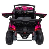 JOKO Elektrické autíčko BUGGY UTV X3 Off-Road 24V 4x200W, Dvojmiestne kožené sedadlo, nosnosť 90kg, penové kolesá, ružové