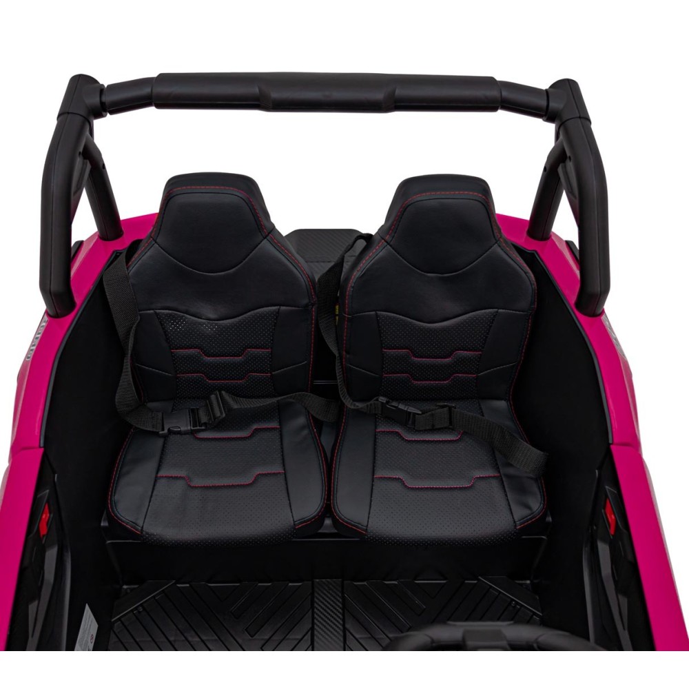 JOKO Elektrické autíčko BUGGY UTV X3 Off-Road 24V 4x200W, Dvojmiestne kožené sedadlo, nosnosť 90kg, penové kolesá, ružové