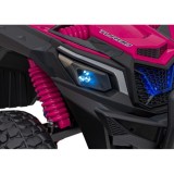 JOKO Elektrické autíčko BUGGY UTV X3 Off-Road 24V 4x200W, Dvojmiestne kožené sedadlo, nosnosť 90kg, penové kolesá, ružové