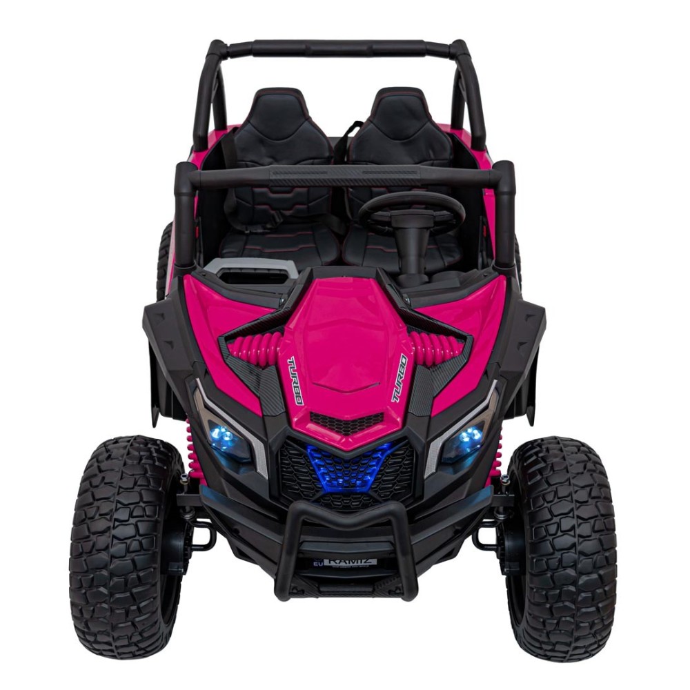 JOKO Elektrické autíčko BUGGY UTV X3 Off-Road 24V 4x200W, Dvojmiestne kožené sedadlo, nosnosť 90kg, penové kolesá, ružové