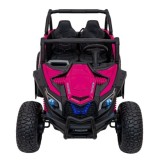 JOKO Elektrické autíčko BUGGY UTV X3 Off-Road 24V 4x200W, Dvojmiestne kožené sedadlo, nosnosť 90kg, penové kolesá, ružové