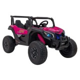JOKO Elektrické autíčko BUGGY UTV X3 Off-Road 24V 4x200W, Dvojmiestne kožené sedadlo, nosnosť 90kg, penové kolesá, ružové