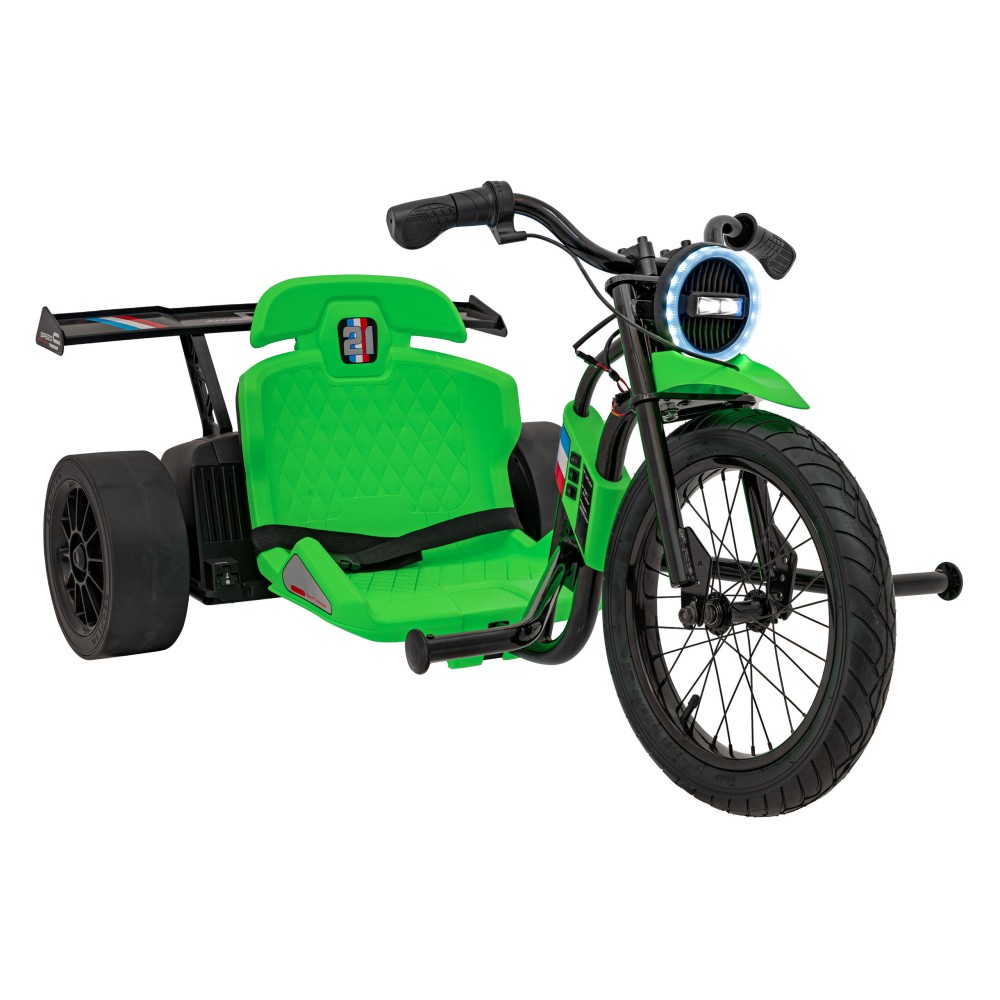 JOKO Elektrické Autíčko Motokára BIKE 21 s Funkciou DRIFTU, nafukovacie koleso, nosnosť 70kg, zelené