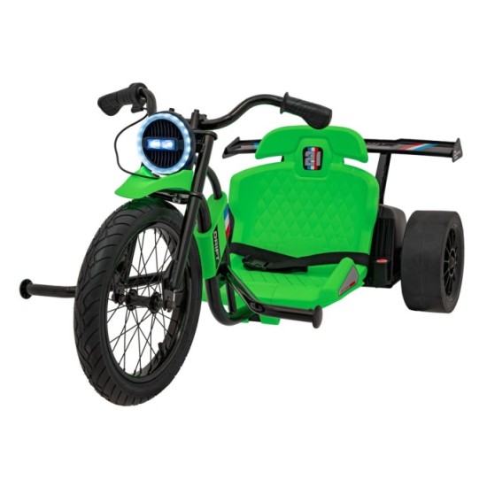 JOKO Elektrické Autíčko Motokára BIKE 21 s Funkciou DRIFTU, nafukovacie koleso, nosnosť 70kg, zelené