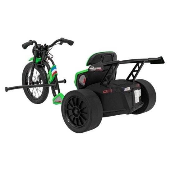 JOKO Elektrické Autíčko Motokára BIKE 21 s Funkciou DRIFTU, nafukovacie koleso, nosnosť 70kg, zelené
