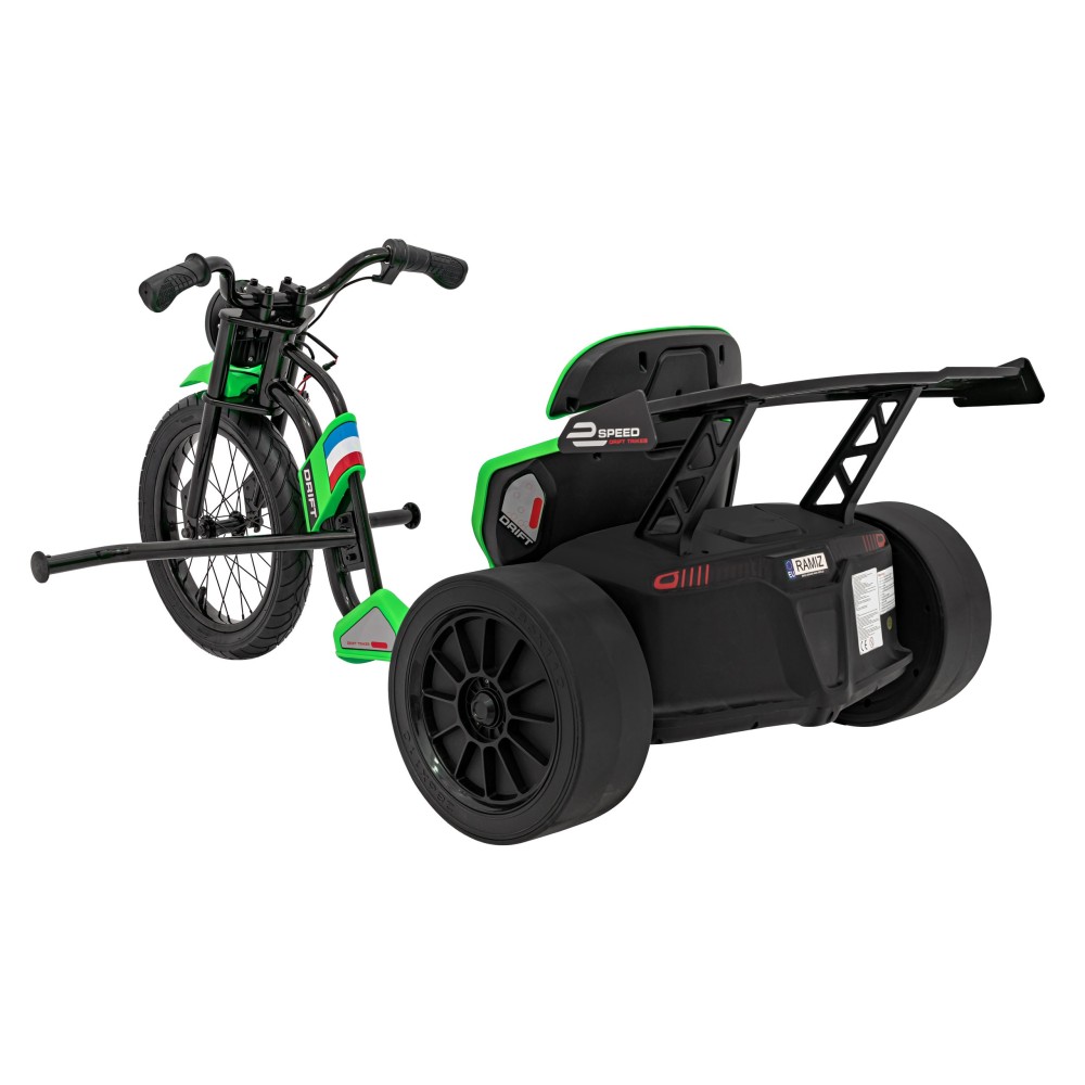 JOKO Elektrické Autíčko Motokára BIKE 21 s Funkciou DRIFTU, nafukovacie koleso, nosnosť 70kg, zelené