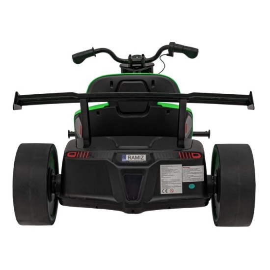 JOKO Elektrické Autíčko Motokára BIKE 21 s Funkciou DRIFTU, nafukovacie koleso, nosnosť 70kg, zelené