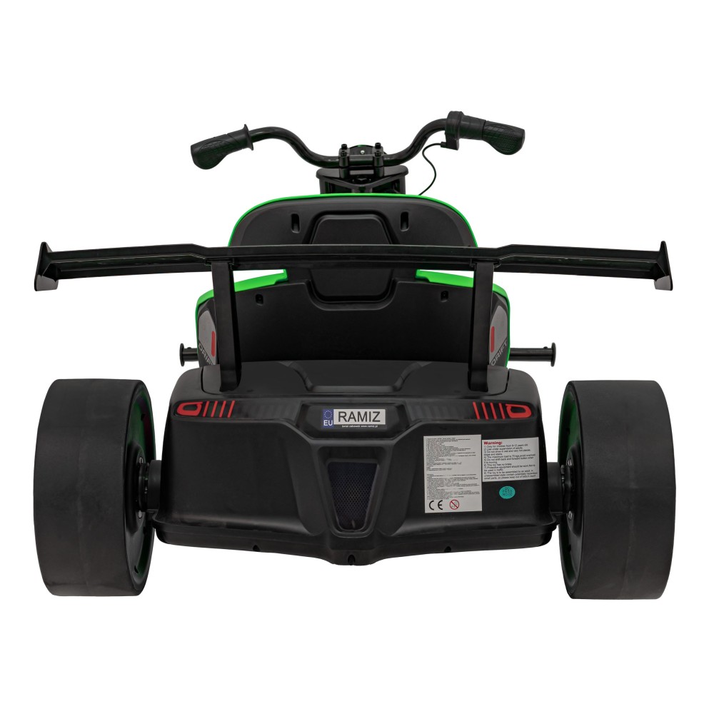 JOKO Elektrické Autíčko Motokára BIKE 21 s Funkciou DRIFTU, nafukovacie koleso, nosnosť 70kg, zelené