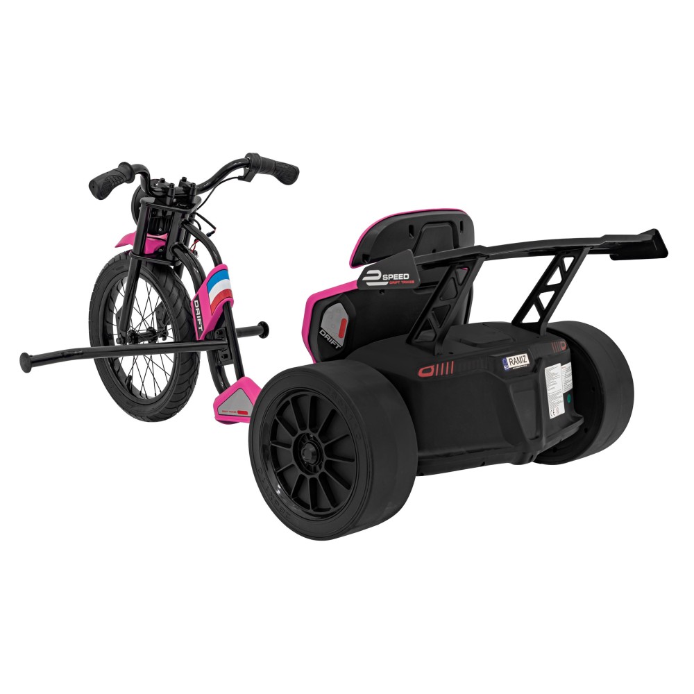 JOKO Elektrické Autíčko Motokára BIKE 21 s Funkciou DRIFTU, nafukovacie koleso, nosnosť 70kg, ružové