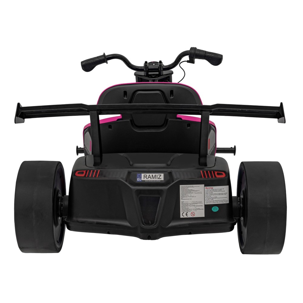 JOKO Elektrické Autíčko Motokára BIKE 21 s Funkciou DRIFTU, nafukovacie koleso, nosnosť 70kg, ružové