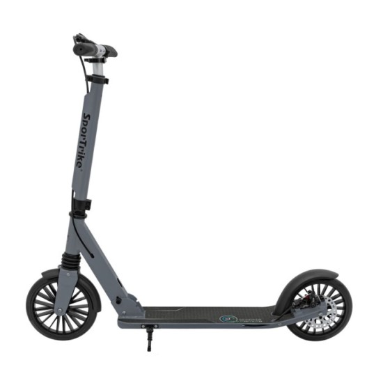 SPORTRIKE Skladacia kolobežka s ručnou brzdou, nosnosť 100kg, sivá