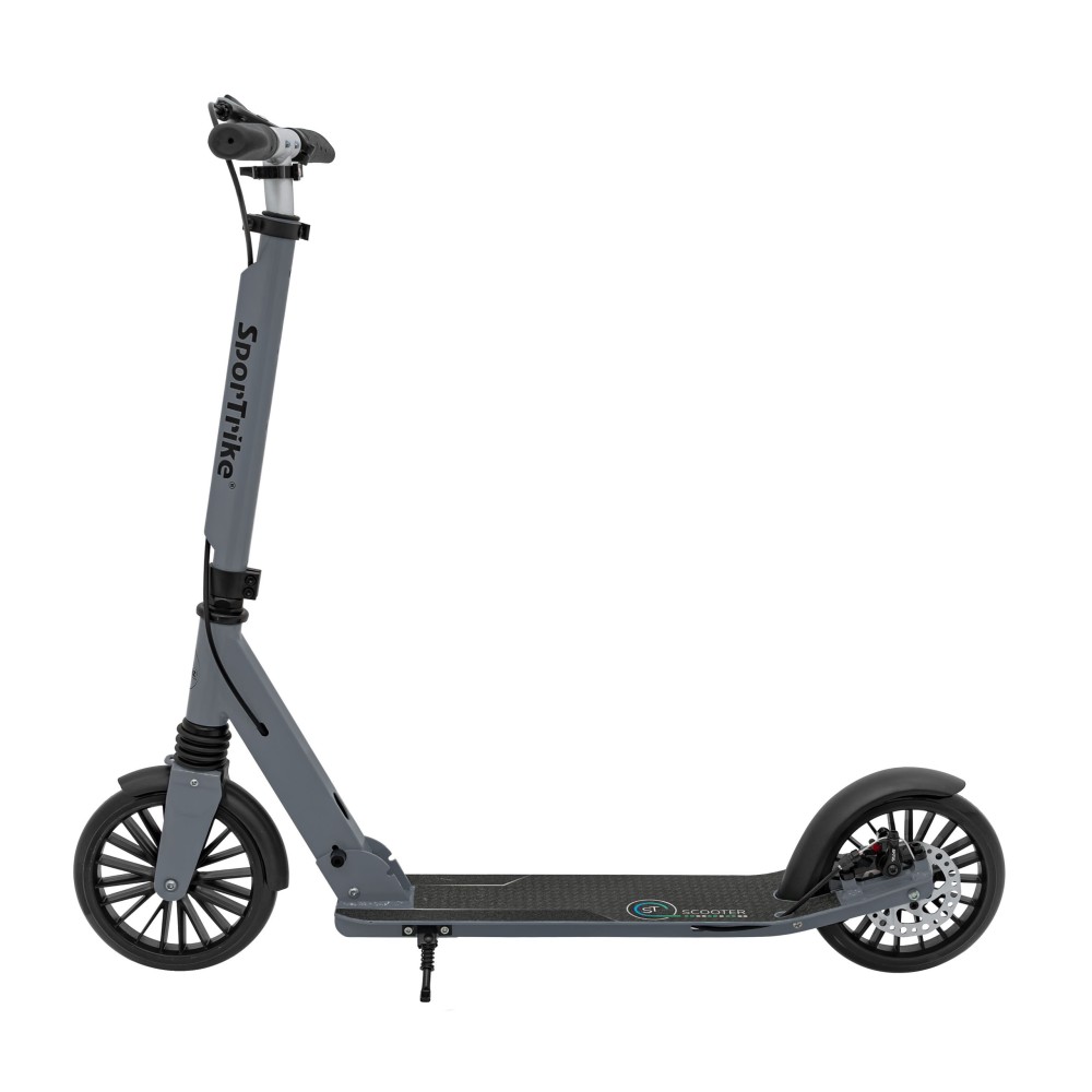 SPORTRIKE Skladacia kolobežka s ručnou brzdou, nosnosť 100kg, sivá