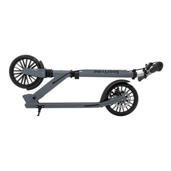 SPORTRIKE Skladacia kolobežka s ručnou brzdou, nosnosť 100kg, sivá