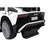 JOKO Detské Odrážadlo Lamborghini Aventador SV s Gumovými kolesami, Svetlom a Zvukom + Riadiaca Rúčka, biele