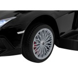 JOKO Detské Odrážadlo Lamborghini Aventador SV s Gumovými kolesami, Svetlom a Zvukom + Riadiaca Rúčka, čierne