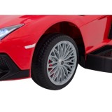JOKO Detské Odrážadlo Lamborghini Aventador SV s Gumovými kolesami, Svetlom a Zvukom + Riadiaca Rúčka, červené