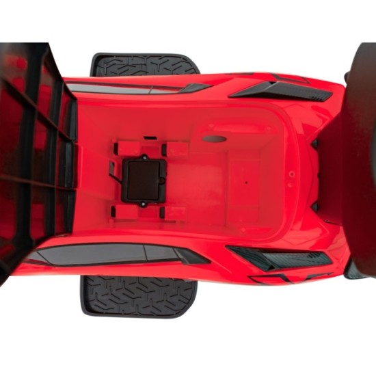 JOKO Detské Odrážadlo Lamborghini Aventador SV s Gumovými kolesami, Svetlom a Zvukom + Riadiaca Rúčka, červené