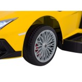 JOKO Detské Odrážadlo Lamborghini Aventador SV s Gumovými kolesami, Svetlom a Zvukom + Riadiaca Rúčka, žlté