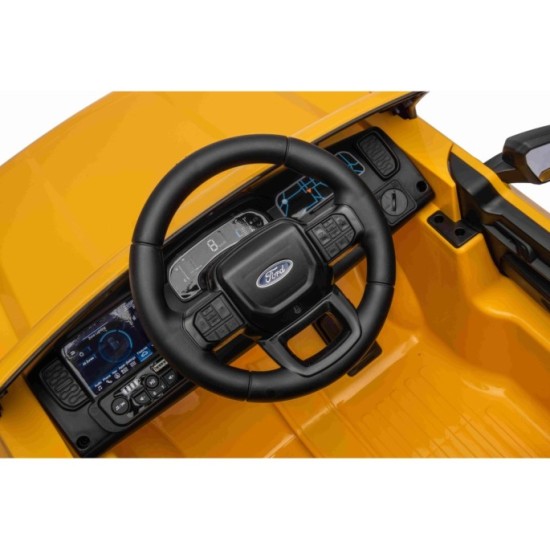 JOKO Elektrické Autíčko Ford Ranger LIFT, penové kolesá, kožené sedadlo, žlté