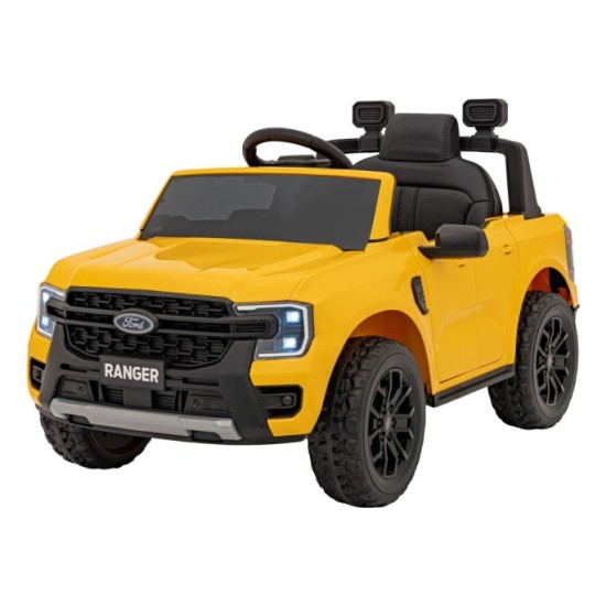 JOKO Elektrické Autíčko Ford Ranger LIFT, penové kolesá, kožené sedadlo, žlté
