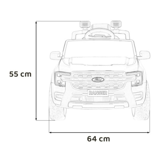 JOKO Elektrické Autíčko Ford Ranger LIFT, penové kolesá, kožené sedadlo, červené