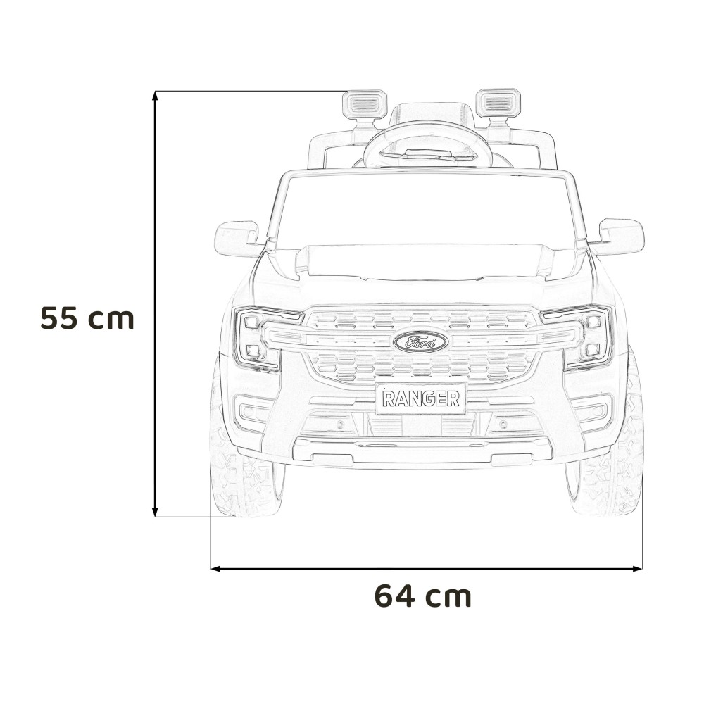 JOKO Elektrické Autíčko Ford Ranger LIFT, penové kolesá, kožené sedadlo, červené