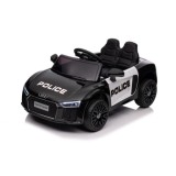 JOKO Elektrické autíčko AUDI R8 Polícia, penové kolesá, kožené sedadlo, čierne