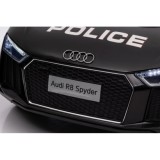 JOKO Elektrické autíčko AUDI R8 Polícia, penové kolesá, kožené sedadlo, čierne